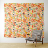 Orangefarbene Frühlingsblüten Wandteppich (Beispiel (Horizontal))