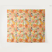 Orangefarbene Frühlingsblüten Wandteppich (Vorderseite (Horizontal))