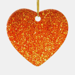 Orangefarbene funkelnd Glitzer Keramik Ornament