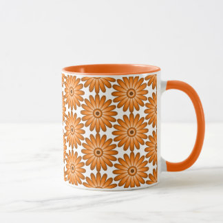 Orangefarbene Gänse im 70er-Stil Tasse