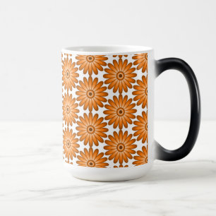 Orangefarbene Gänse im 70er-Stil Verwandlungstasse