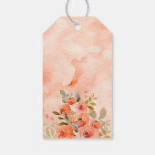 Orangefarbene Gastgeschenk Hochzeit Geschenkanhänger (Rückseite)