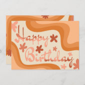 Orangefarbene Geburtstagskarte Einladung (Vorne/Hinten)