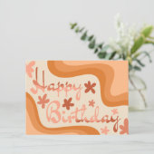 Orangefarbene Geburtstagskarte Einladung (Stehend Vorderseite)