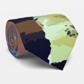 Orangefarbene, gelbe, blaue Abstrakte und elegante Krawatte (Gerollt)