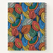 Orangefarbene, gelbe, blaue Blätter Notizblock (Rückseite)