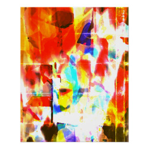 Orangefarbene, gelbe, blaue Lackierung - Design Poster