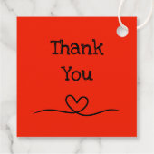 Orangefarbene, gelbe Blume mit Liebe, danke Geschenkanhänger (Rückseite)