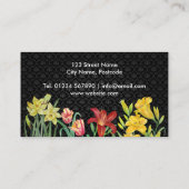 Orangefarbene gelbe Frühlingsblumen Damask Visitenkarte (Rückseite)