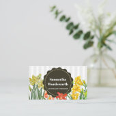 Orangefarbene gelbe Frühlingsblumen Visitenkarte (Stehend Vorderseite)