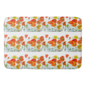 Orangefarbene, gelbe Mohnblume Badematte (Vorderseite)