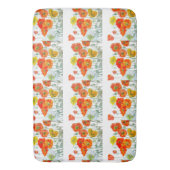 Orangefarbene, gelbe Mohnblume Badematte (Vorderseite Vertikal)