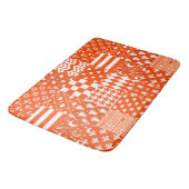 Orangefarbene, gelbe Muster - Design Badematte (Schrägansicht)