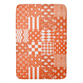 Orangefarbene, gelbe Muster - Design Badematte (Vorderseite Vertikal)