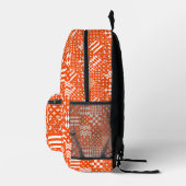 Orangefarbene, gelbe Muster - Design Bedruckter Rucksack (Rechts)