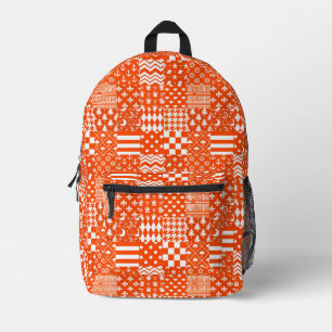 Orangefarbene, gelbe Muster - Design Bedruckter Rucksack