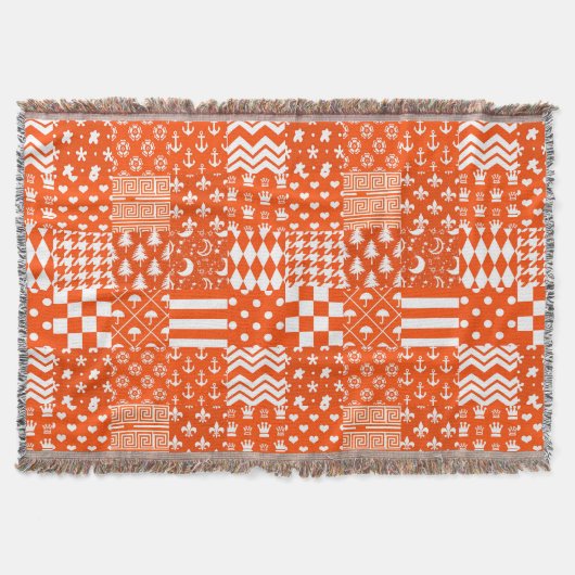 Orangefarbene, gelbe Muster - Design Decke (Vorderseite)