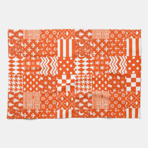 Orangefarbene, gelbe Muster - Design Geschirrtuch