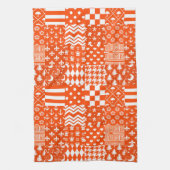 Orangefarbene, gelbe Muster - Design Geschirrtuch (Vertikal)
