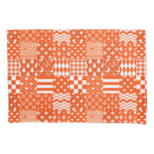 Orangefarbene, gelbe Muster - Design Kissenbezug