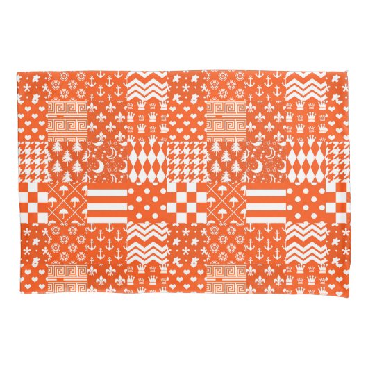 Orangefarbene, gelbe Muster - Design Kissenbezug (Vorderseite)