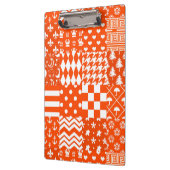 Orangefarbene, gelbe Muster - Design Klemmbrett (Links)