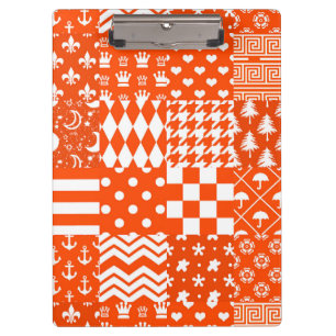 Orangefarbene, gelbe Muster - Design Klemmbrett