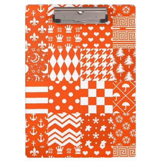 Orangefarbene, gelbe Muster - Design Klemmbrett (Vorderseite)