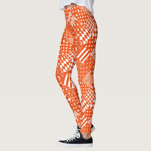 Orangefarbene, gelbe Muster - Design Leggings