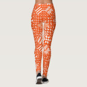 Orangefarbene, gelbe Muster - Design Leggings (Rückseite)