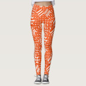 Orangefarbene, gelbe Muster - Design Leggings (Vorderseite)