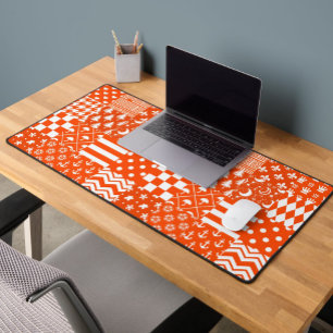 Orangefarbene, gelbe Muster - Design Schreibtischunterlage