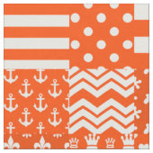 Orangefarbene, gelbe Muster - Design Stoff (Nahaufnahme)