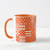 Orangefarbene, gelbe Muster - Design Tasse (Links)
