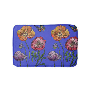 Orangefarbene Gelbe Pfoten Blume Bath Mat Badematte