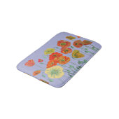 Orangefarbene Gelbe Pfoten Blume Bath Mat Badematte (Schrägansicht)