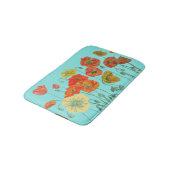 Orangefarbene Gelbe Pfoten Blume Bath Mat Badematte (Schrägansicht)