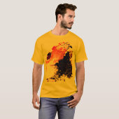 Orangefarbene, gelbe Pinselpinsel, Farbstiche Desi T-Shirt (Vorne ganz)