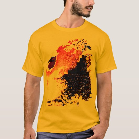 Orangefarbene, gelbe Pinselpinsel, Farbstiche Desi T-Shirt (Vorderseite)