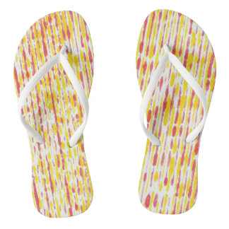 Orangefarbene, gelbe Regenstreifen Trendy Flip Flo Badesandalen