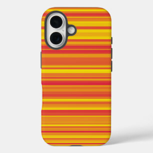 Orangefarbene, gelbe Streifen iPhone 16 Hülle