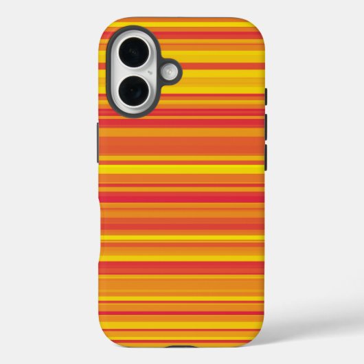 Orangefarbene, gelbe Streifen Case-Mate iPhone Hülle (Rückseite)