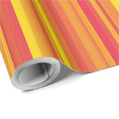 Orangefarbene, gelbe Streifen Geschenkpapier (Rolleneckpunkt)