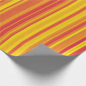 Orangefarbene, gelbe Streifen Geschenkpapier (Ecke)