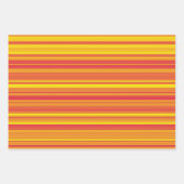 Orangefarbene, gelbe Streifen Geschenkpapier Set (Vorderseite)