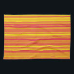 Orangefarbene, gelbe Streifen Geschirrtuch<br><div class="desc">Orange Red Yellow Strip Küchentuch</div>