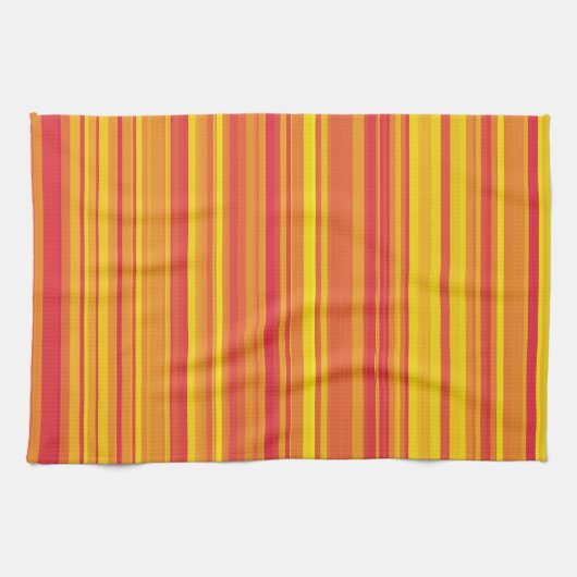 Orangefarbene, gelbe Streifen Geschirrtuch (Horizontal)