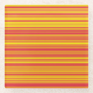 Orangefarbene, gelbe Streifen Glasuntersetzer