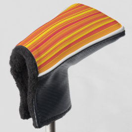 Orangefarbene, gelbe Streifen Golf Headcover