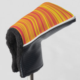 Orangefarbene, gelbe Streifen Golf Headcover